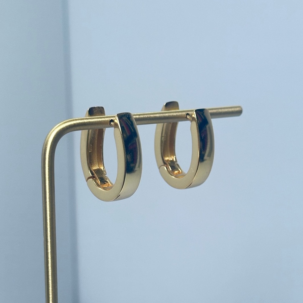 Gold vermeil Hoop Earrings bold - Women Jewelry